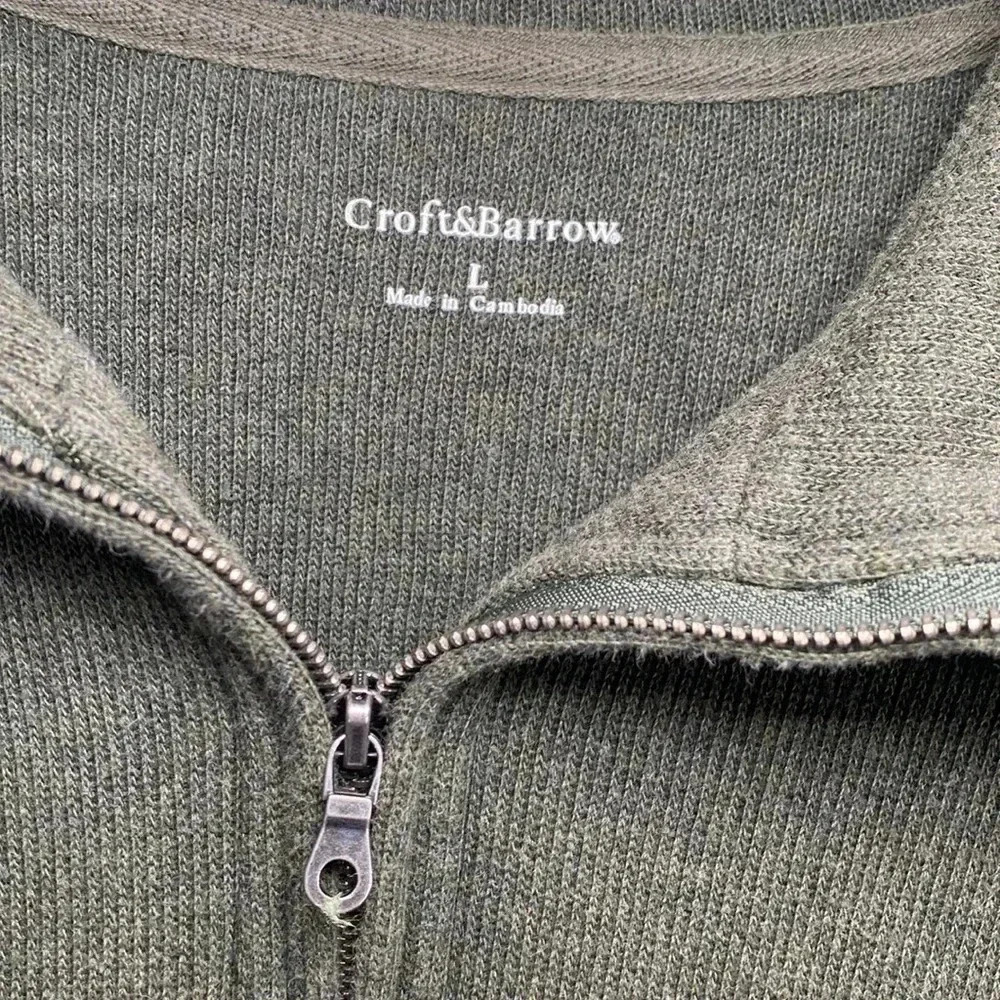 Croft & Borrow Sweatshirt Men’s Green Pullover Sweater - Picture 4 of 7